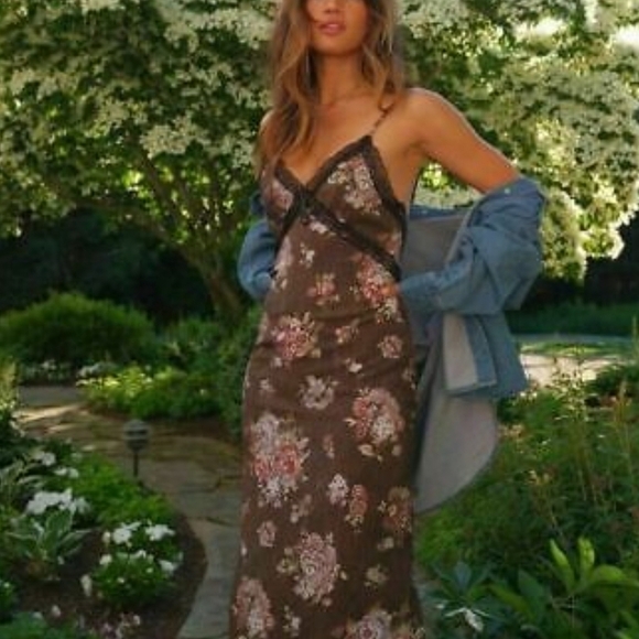 H&M x Brock Collection Woodsy Floral Slip Lyocell Dress - Picture 6 of 16